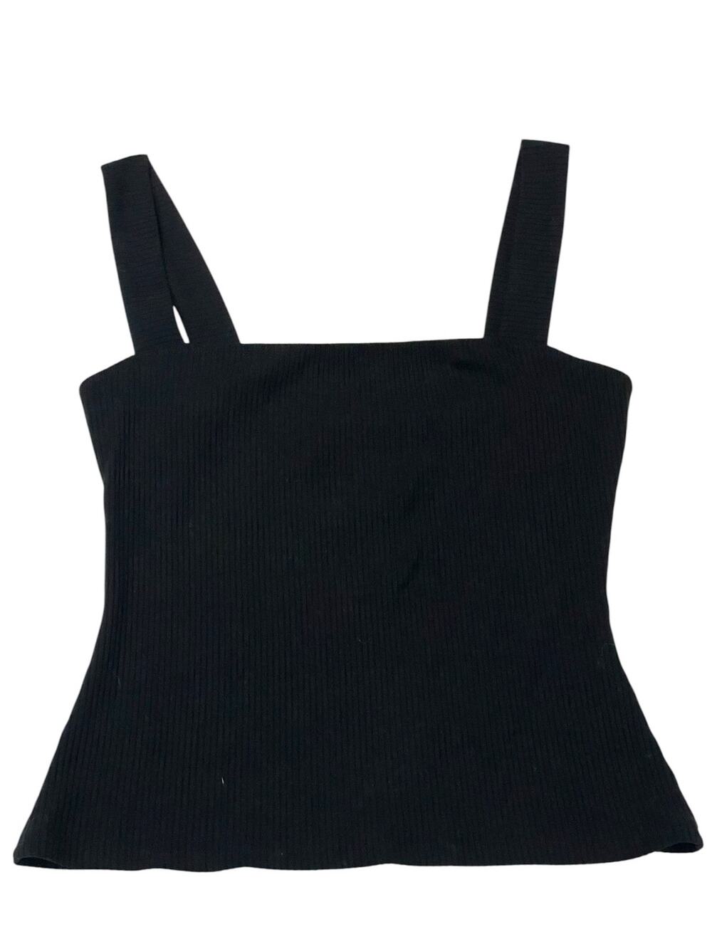 Reformation Julia Ribbed Sweater Tank - Black - Medium